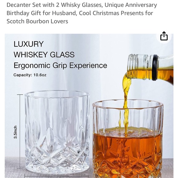 Decanter Set Engraved Unique Words, Best Anniversary or holiday Gift. - Picture 6 of 8